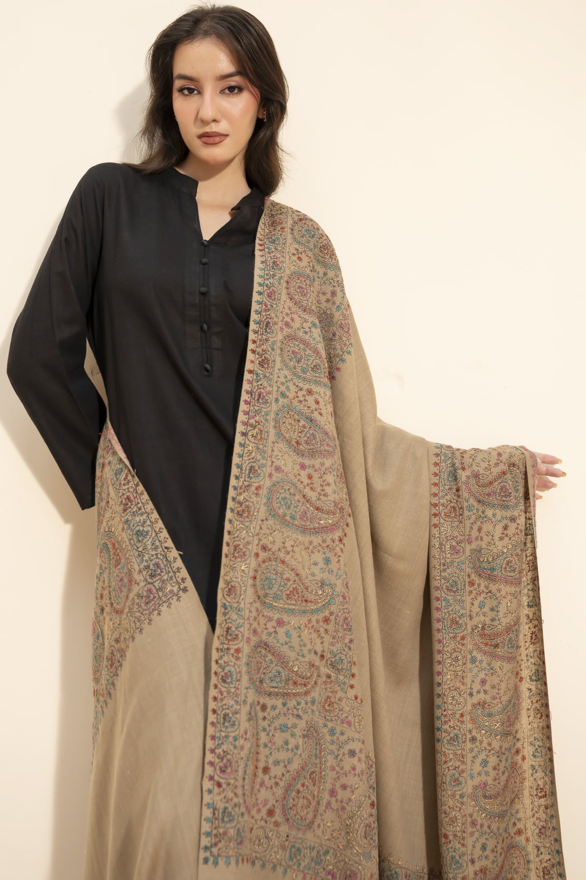 Royale Pashmina Shawl-Beige