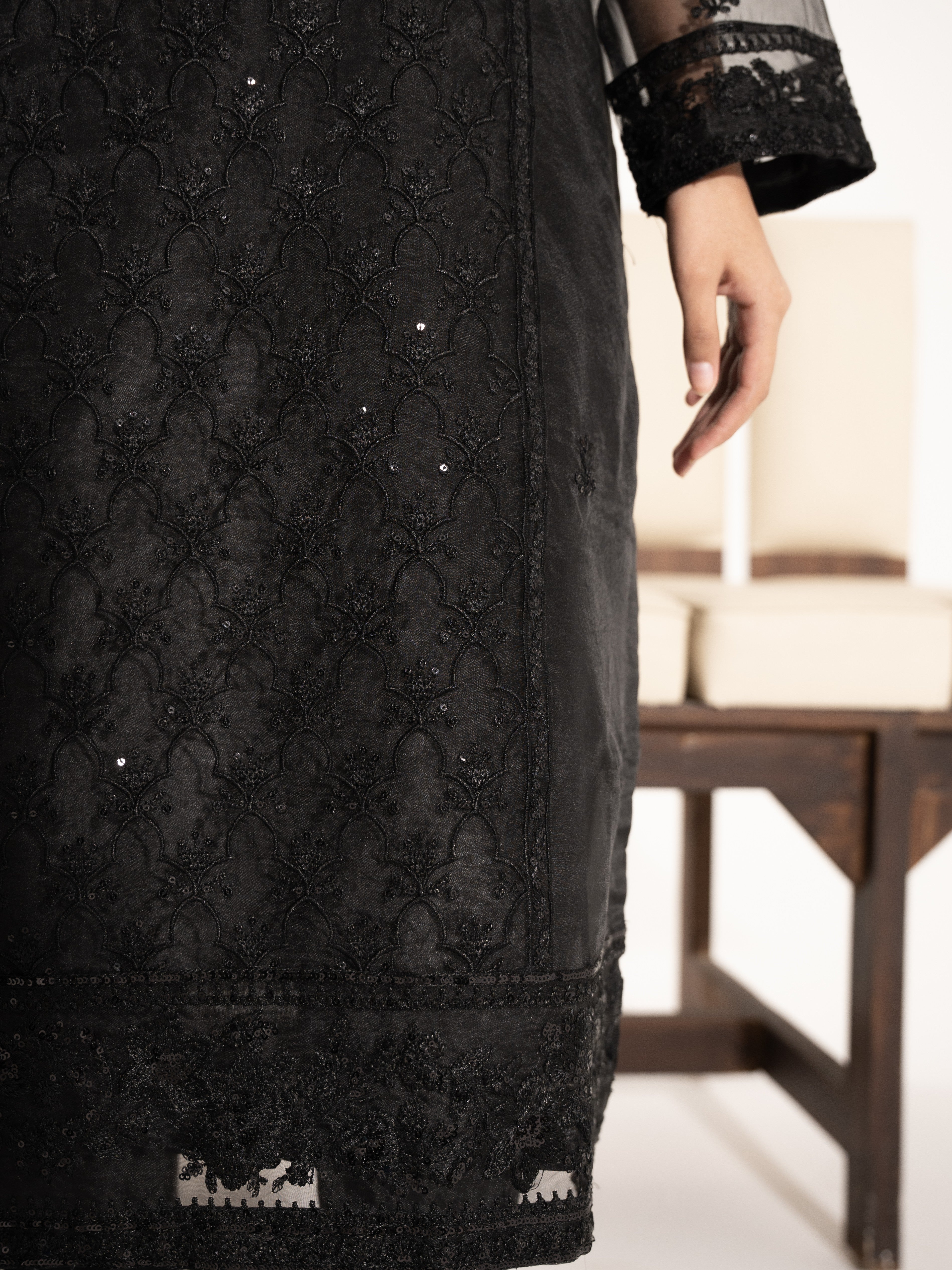 Organza 3pc Suit-Black