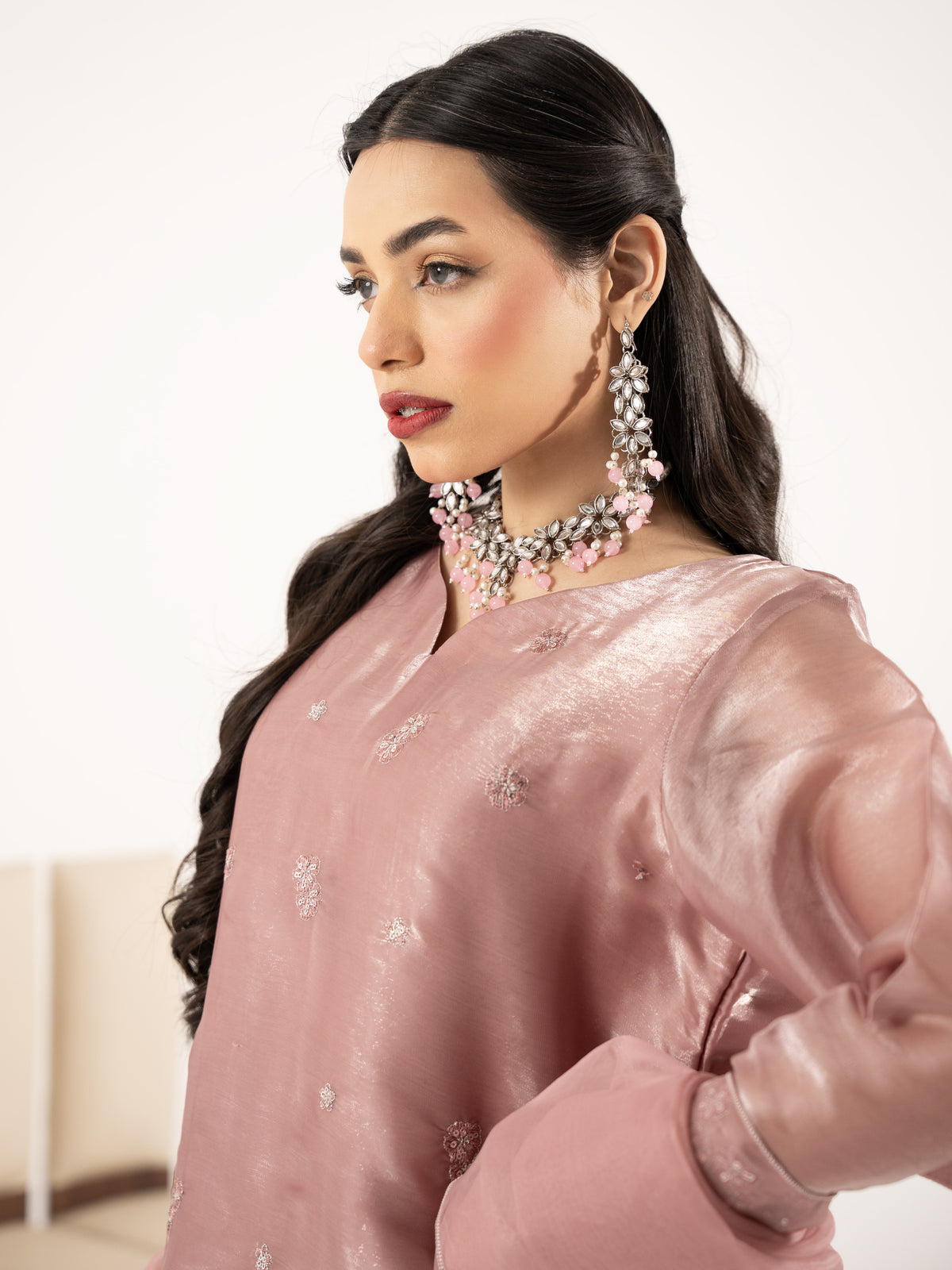 Sheesha Silk 3pc Suit-Lavender Pink