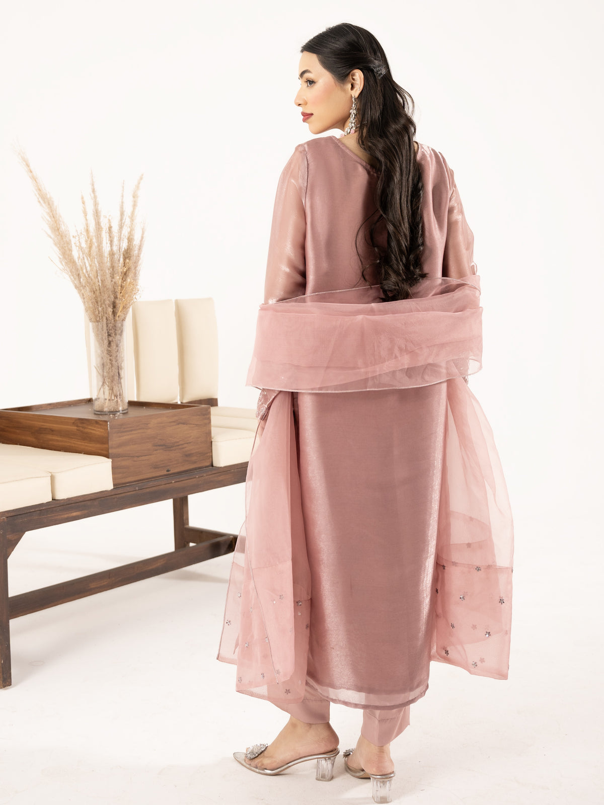 Sheesha Silk 3pc Suit-Lavender Pink