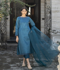 Teal Raw Silk 3pc Suit