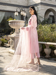 Pastel Pink Raw Silk 3pc Suit