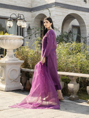 Iris Purple Raw Silk 3pc Suit