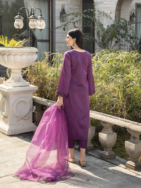 Iris Purple Raw Silk 3pc Suit