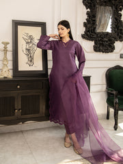 Dark Purple Raw Silk 3pc Suit