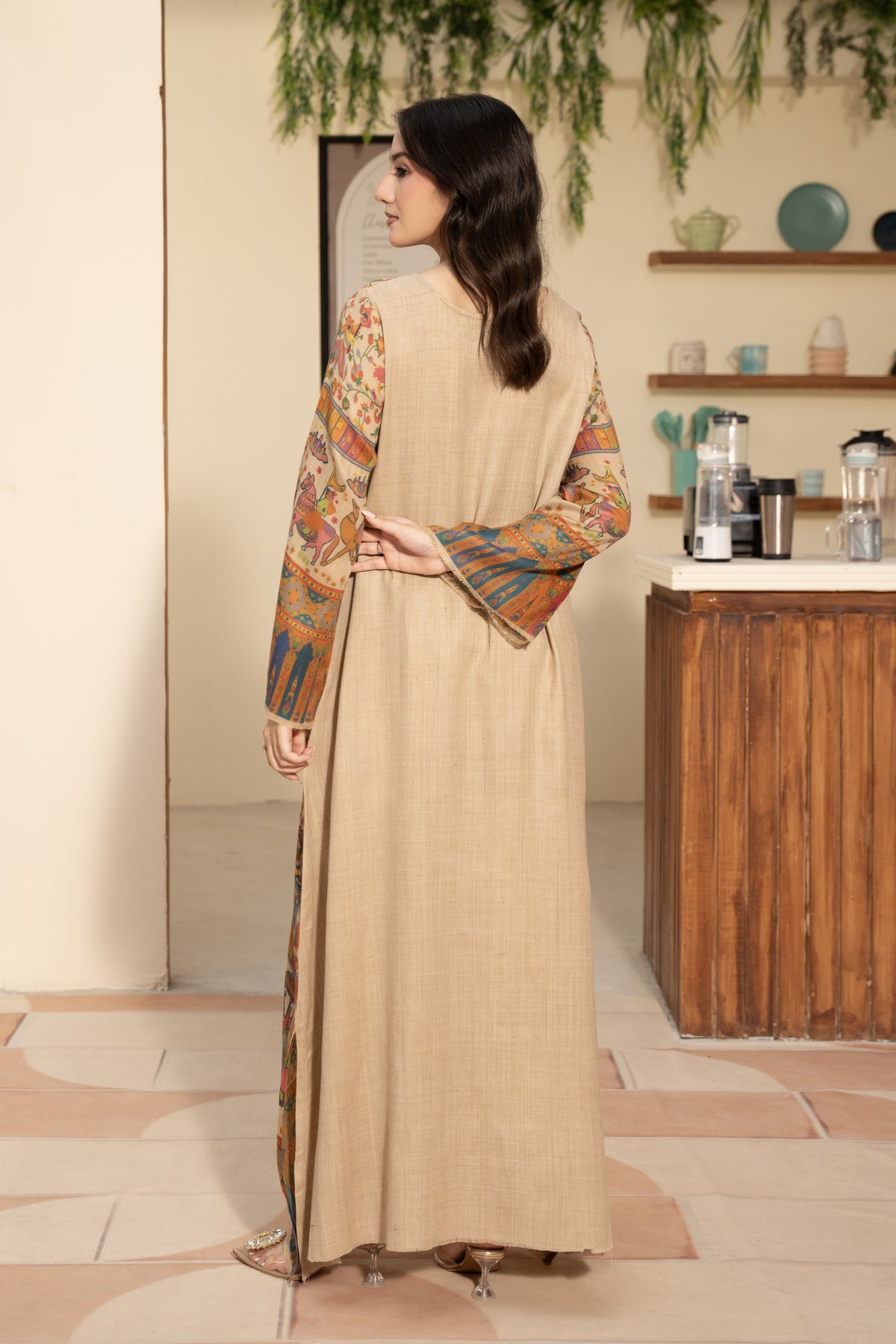 Darbar-e-Mughal Pashmina Wool Kaftan Set (with trouser)