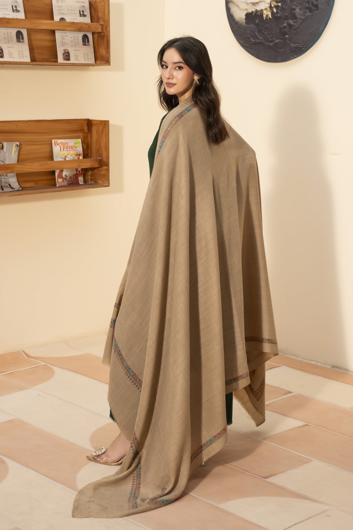 Kingri Pashmina Shawl-Beige