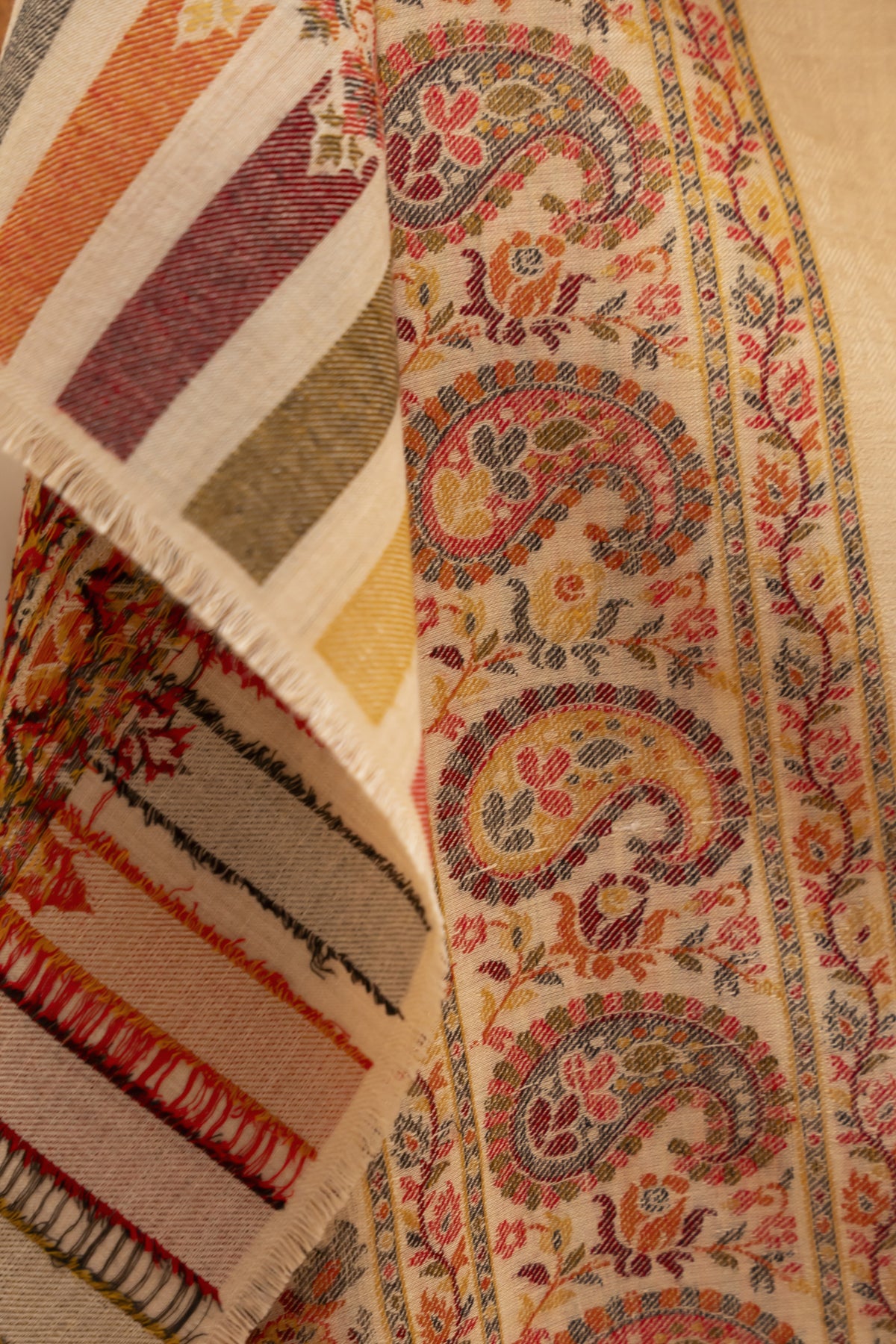 Kaani Pashmina Shawl-Beige
