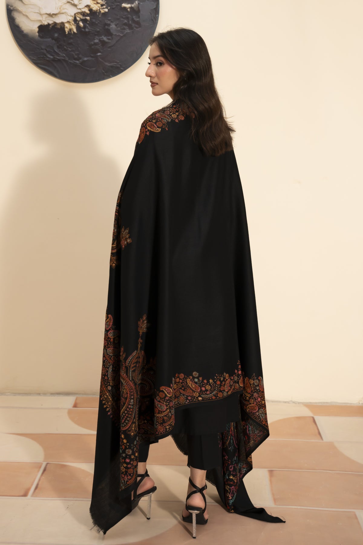 Kashmiri Pashmina Shawl-Black
