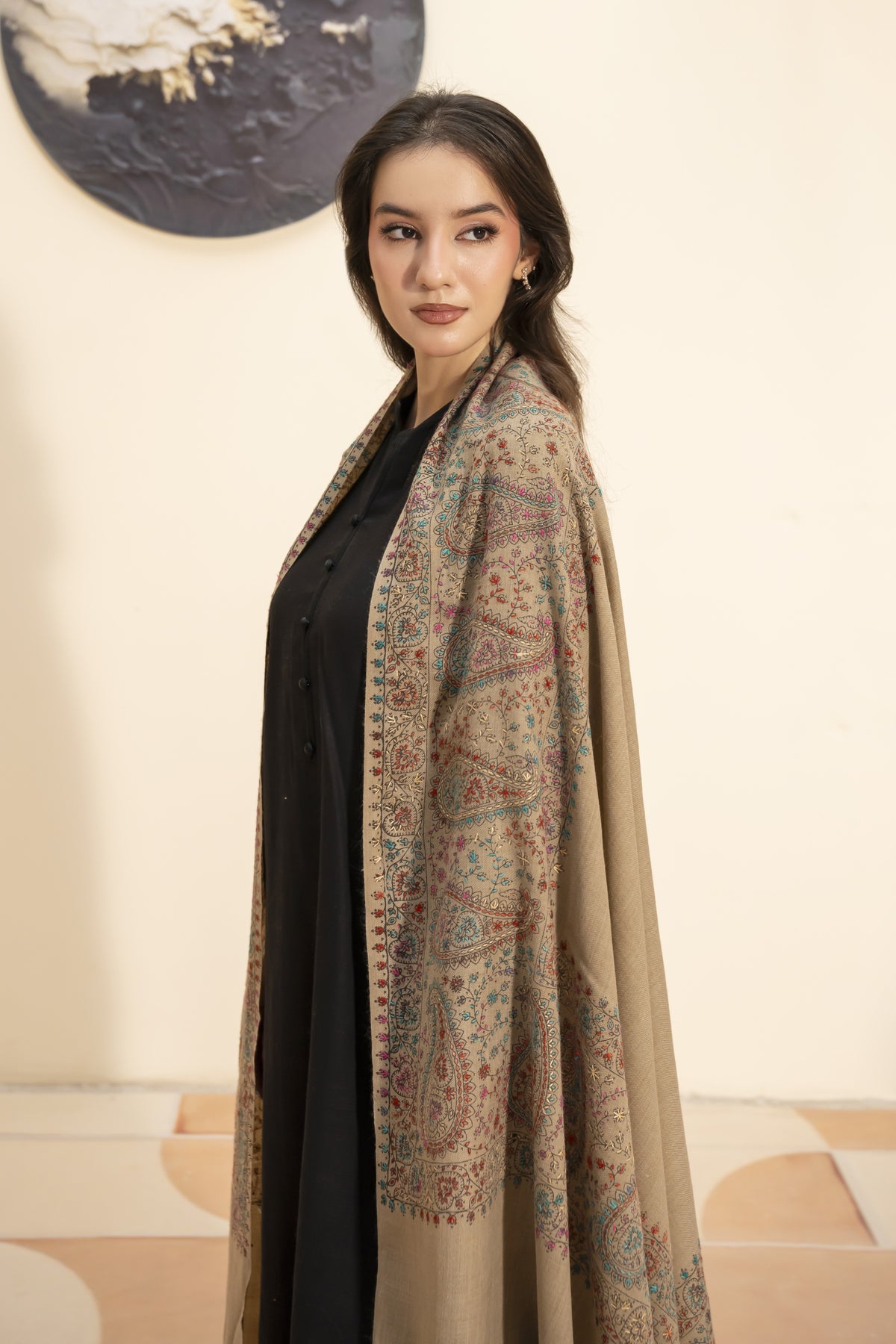 Royale Pashmina Shawl-Beige