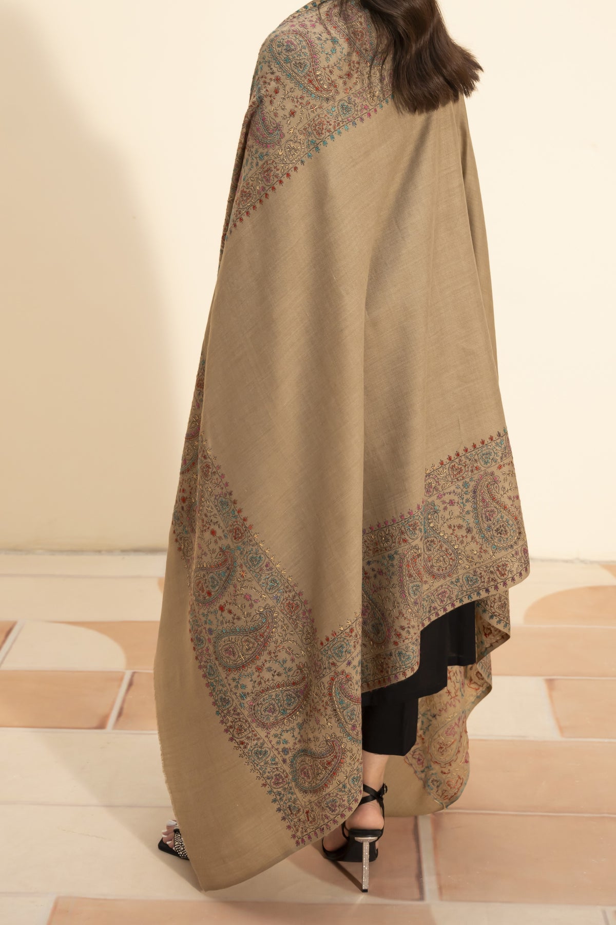 Royale Pashmina Shawl-Beige