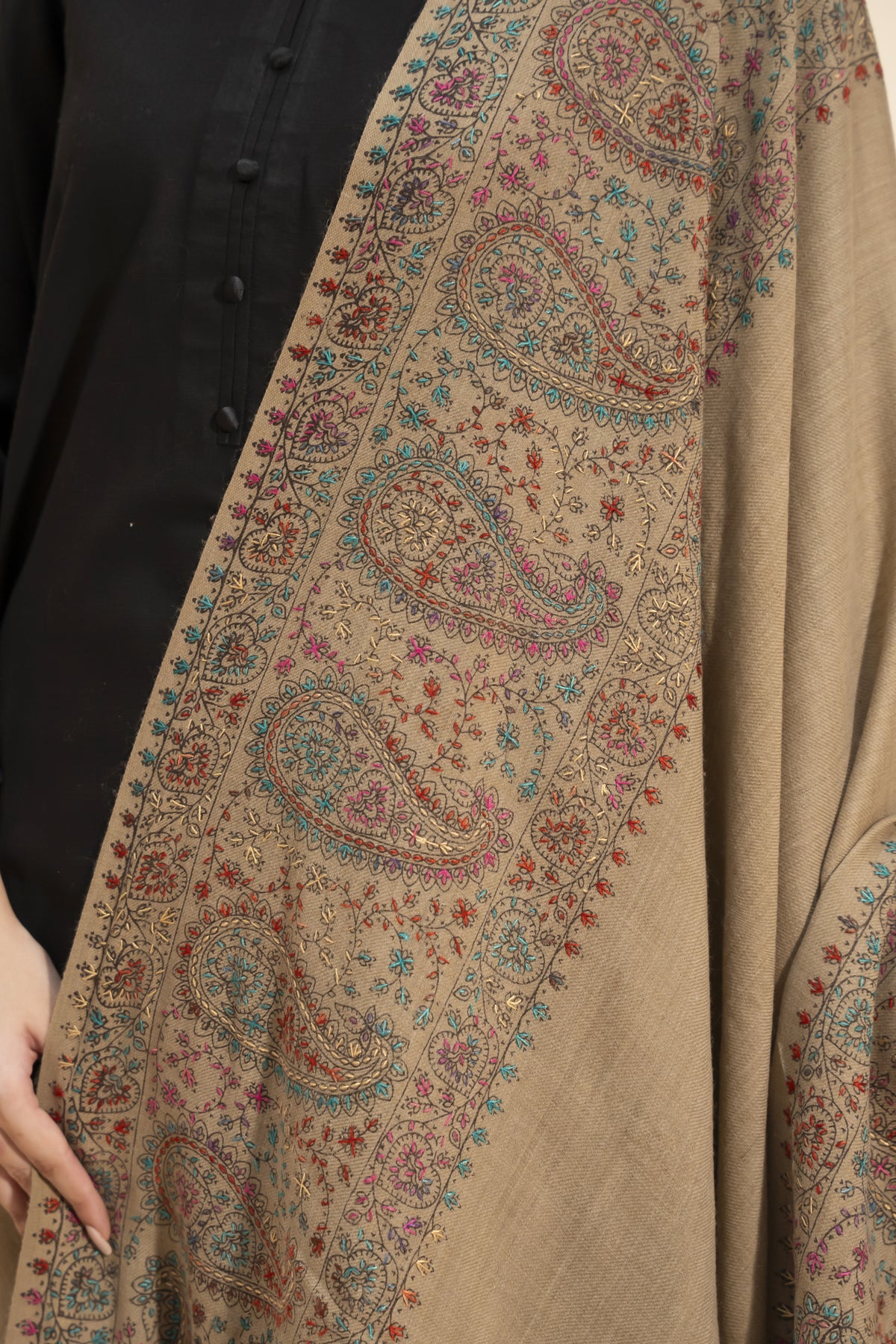 Royale Pashmina Shawl-Beige