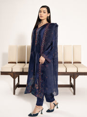 Charmeuse Silk 3pc Suit-Navy Blue