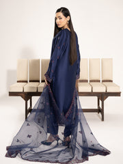 Charmeuse Silk 3pc Suit-Navy Blue