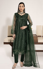 Organza 3pc Suit-Bottle Green