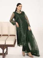 Organza 3pc Suit-Bottle Green