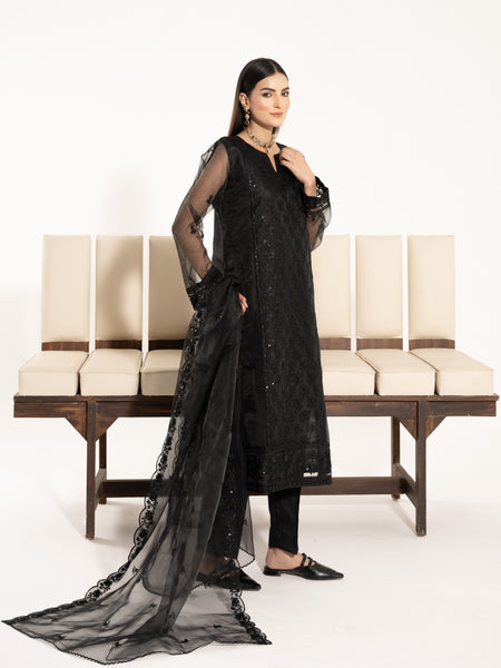 Organza 3pc Suit-Black