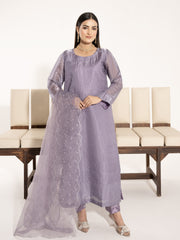 Swarovski Hand Embellished Silk 3pc Suit-Lilac