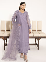 Swarovski Hand Embellished Silk 3pc Suit-Lilac