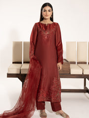 Sheesha Silk 3pc Suit-Maroon