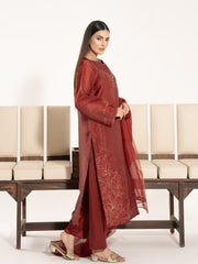 Sheesha Silk 3pc Suit-Maroon