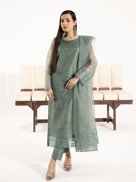 Organza 3pc Suit-Sage Green