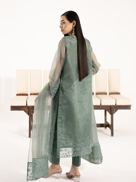 Organza 3pc Suit-Sage Green