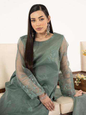 Organza 3pc Suit-Sage Green
