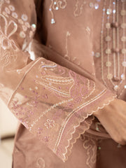 Organza 3pc Suit-Dusty Peach