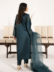 Swarovski Hand Embellished Silk 3pc Suit-Teal