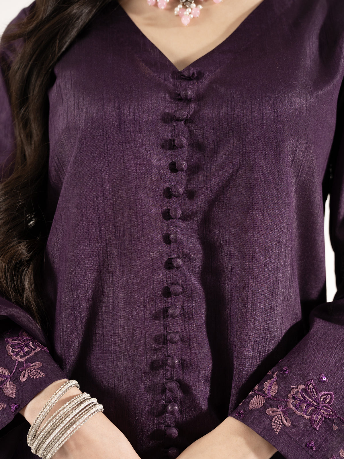 Raw Silk 3pc Suit-Dark Mauve