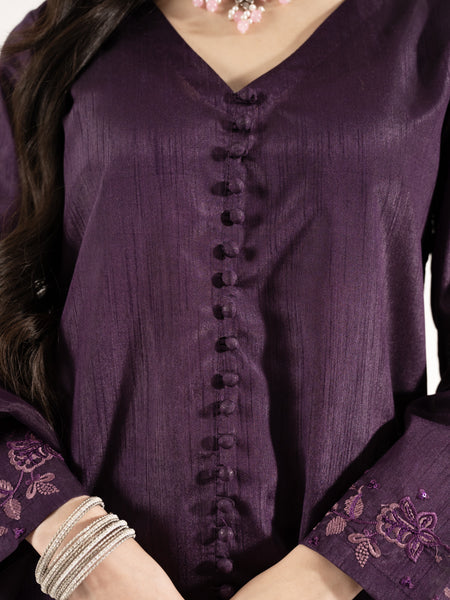 Raw Silk 3pc Suit-Dark Mauve