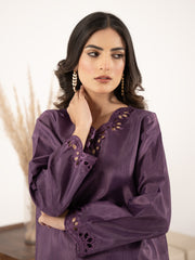 Raw Silk 3pc Suit- Purple