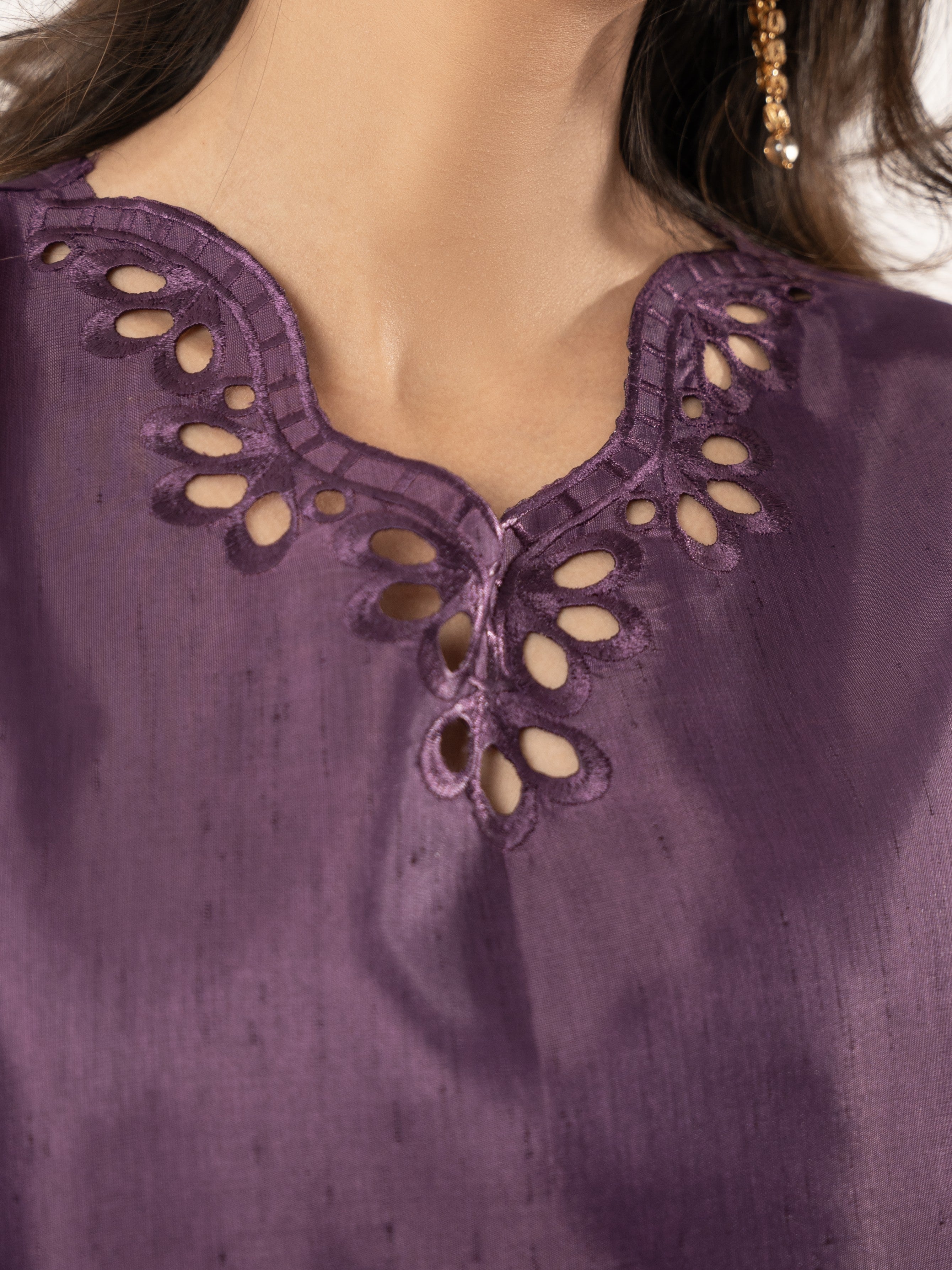 Raw Silk 3pc Suit- Purple