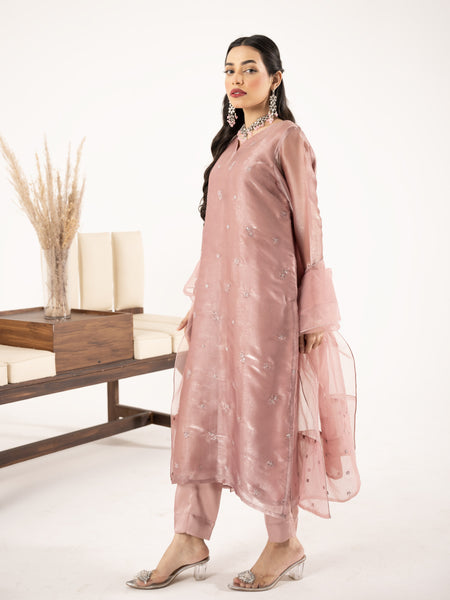 Sheesha Silk 3pc Suit-Lavender Pink