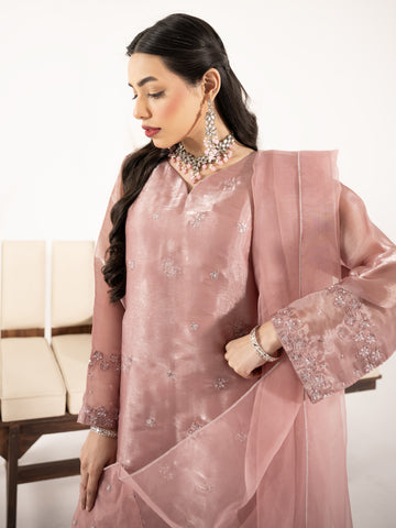 Sheesha Silk 3pc Suit-Lavender Pink