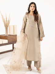 Raw Silk 3pc Suit-Champagne