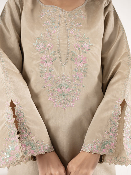 Raw Silk 3pc Suit-Champagne