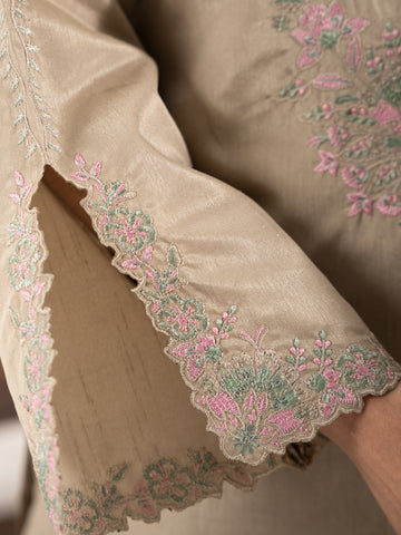 Raw Silk 3pc Suit-Champagne