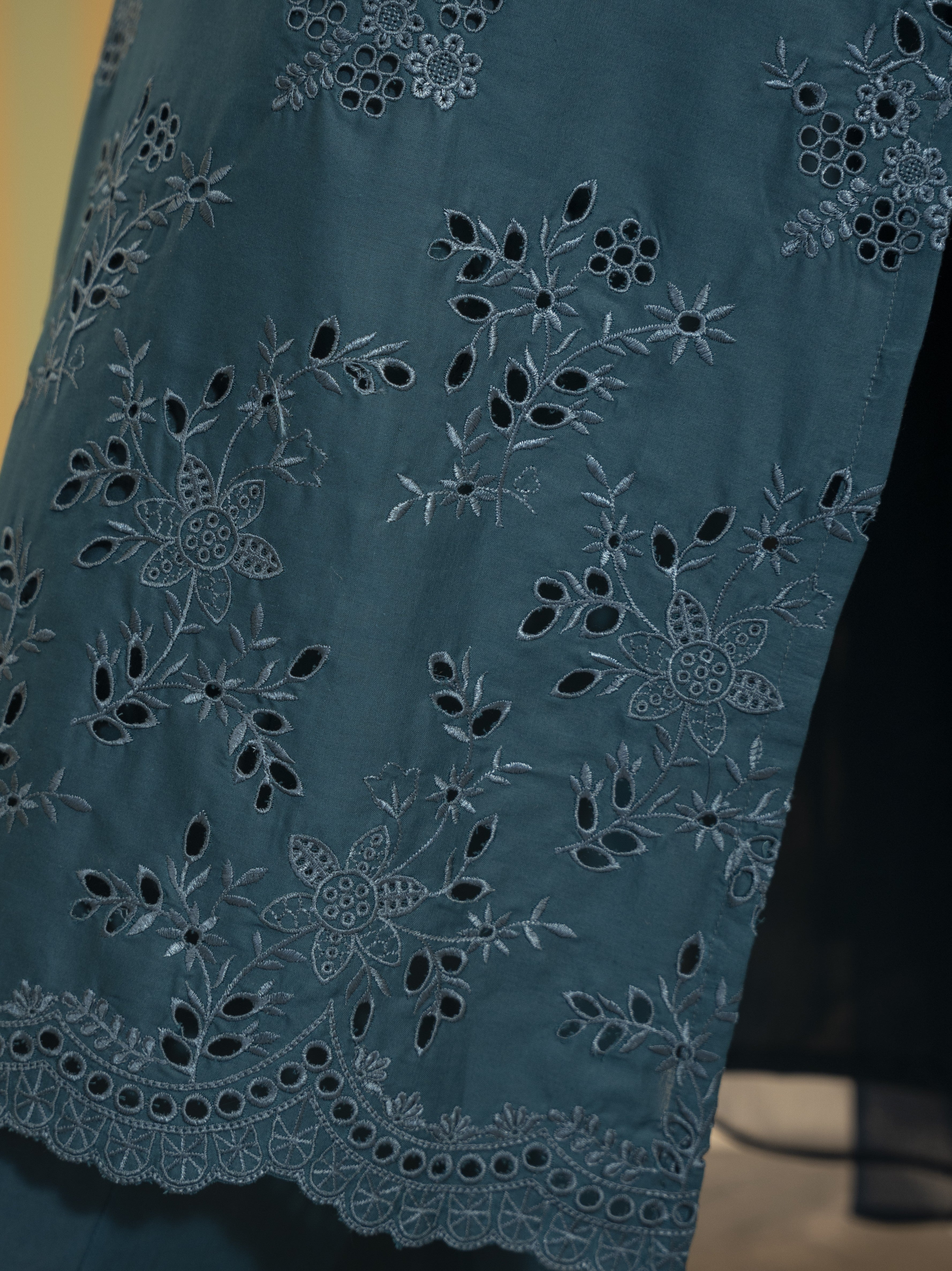 Teal Embroidered Lawn 3pc Suit