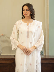 White Embroidered Lawn Suit