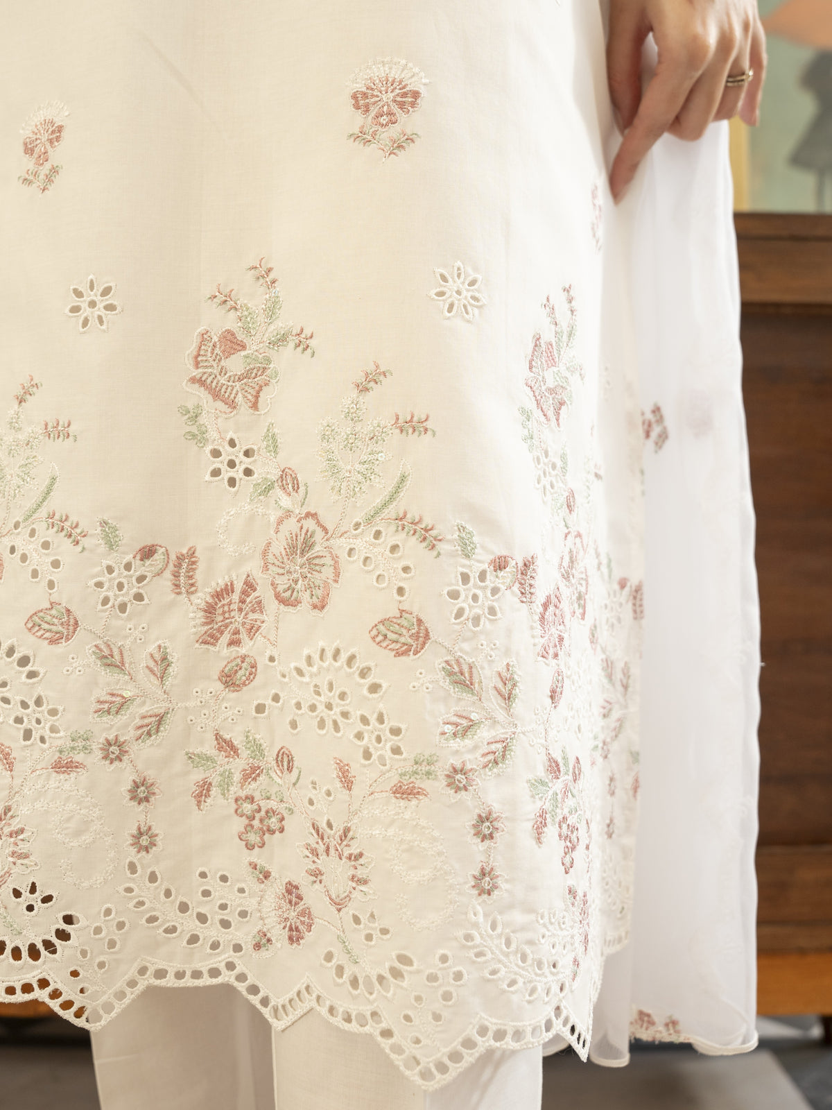 White Embroidered Lawn Suit