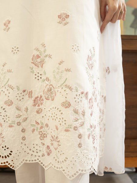 White Embroidered Lawn Suit