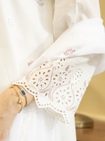 White Luster-3pc Chikankari Lawn Suit