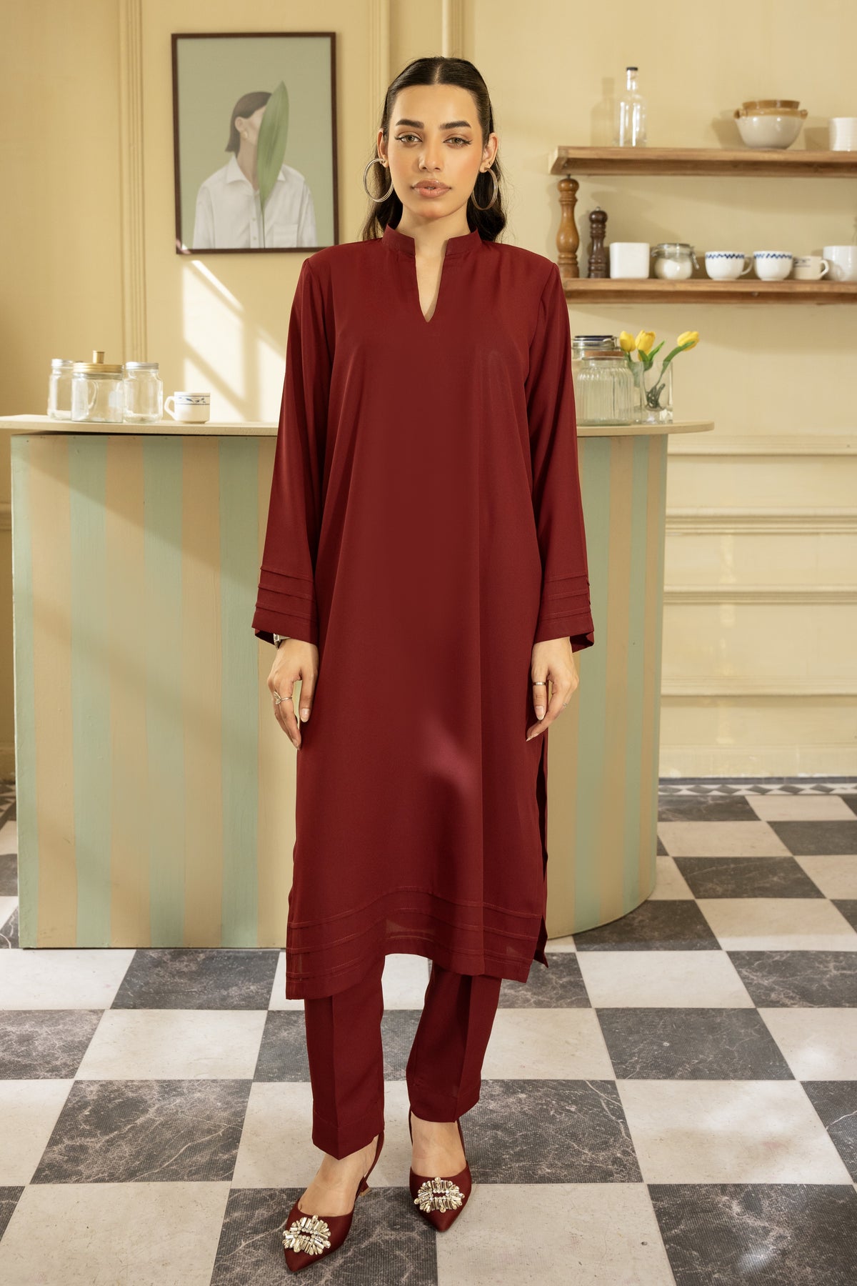 Coord Set- Maroon