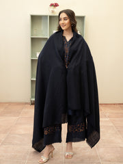 Plain Pashmina Wool Shawl- Navy Blue
