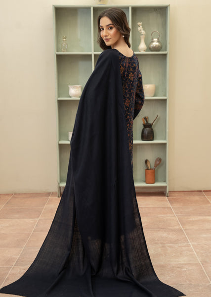 Plain Pashmina Wool Shawl- Navy Blue