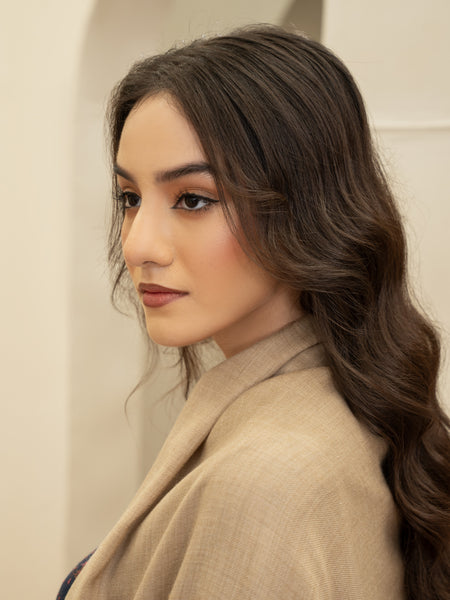 Plain Pashmina Wool Shawl- Beige