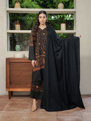 Plain Pashmina Wool Shawl- Black