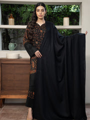 Plain Pashmina Wool Shawl- Black